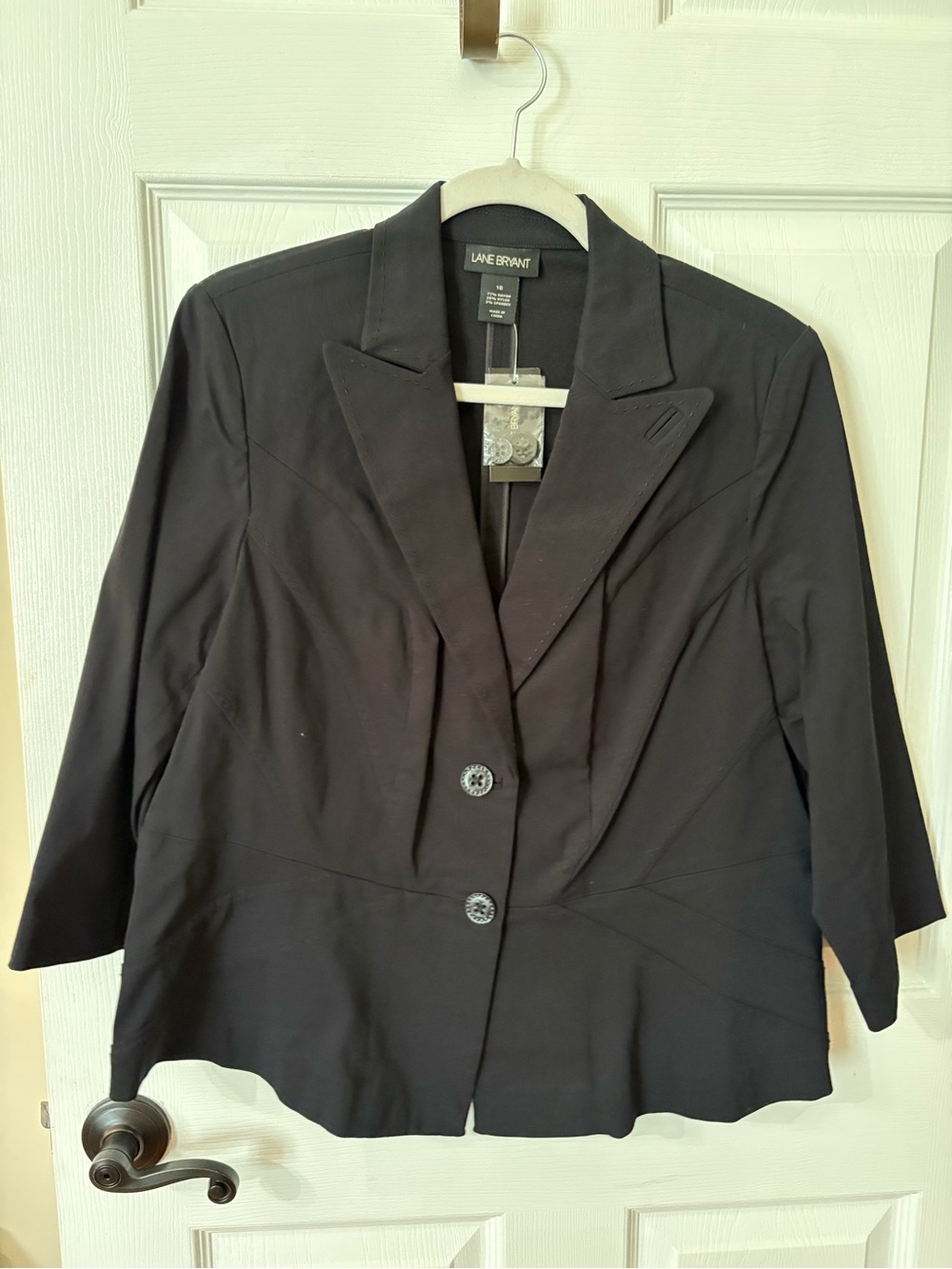 Lane Bryant Black Two-Button Notch Lapel Blazer
